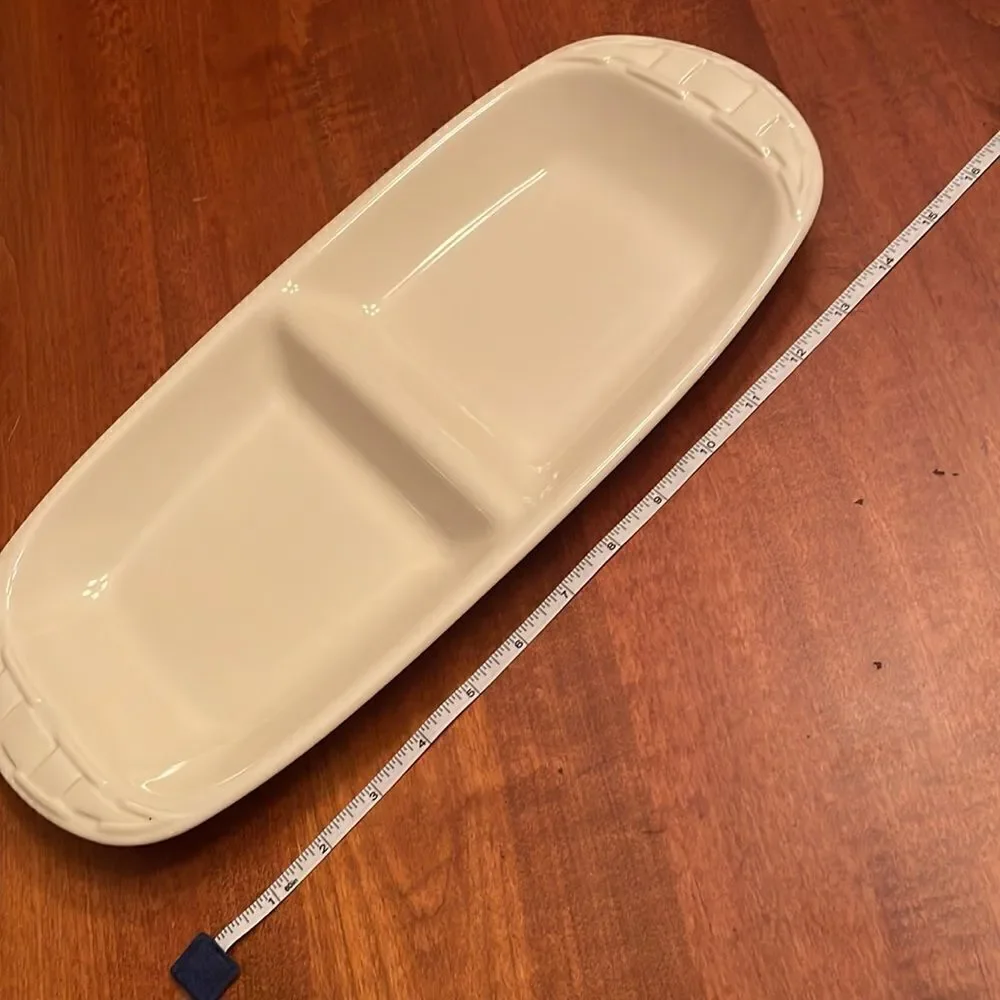 Longaberger Woven Traditions Divided Serving Dish